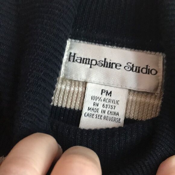 Hampshire Studios Vintage Preppy Mock Turtleneck Sweater Size Medium P - Picture 6 of 8